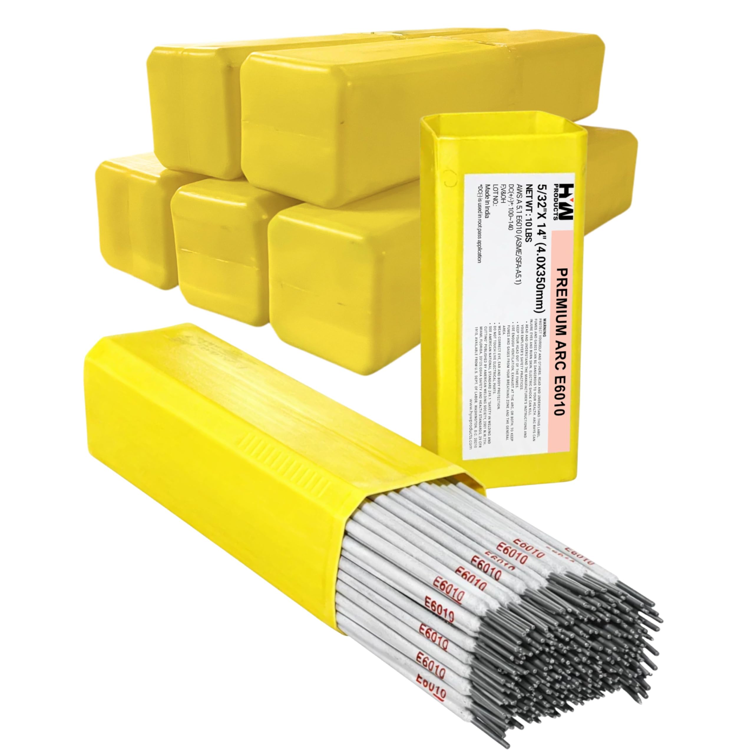 E6010 Premium Arc Stick Electrodes Welding Rods 3/32" 1/8" 5/32" 10 lb x 6-pk (5/32" - 60LB)
