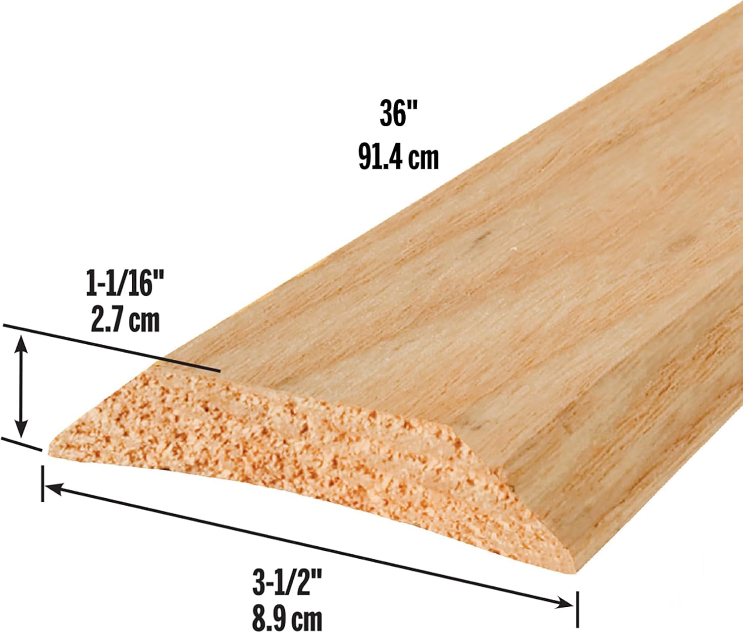 M-D Building Products 11767 3-1/2 in. x 1-1/16 in. x 36 in. Natural Hardwood High-Profile Threshold for Doorways