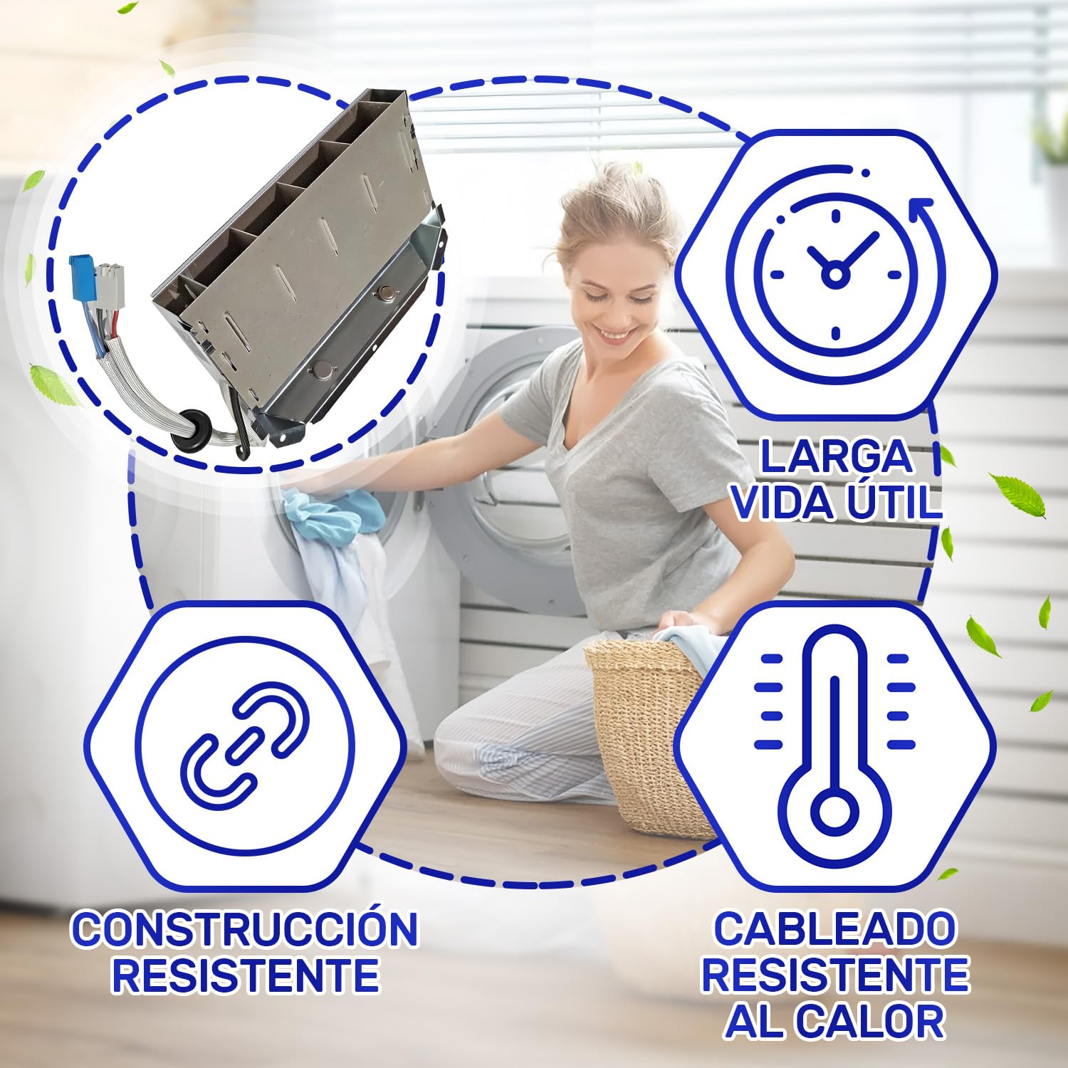 Resistencia para Secadora de Ropa 1600+900W 220-240V con Código Original 2970101400 2970100800 2970100100 para Beko para Arçelik - Garantía de 10 Años - MONTERAL