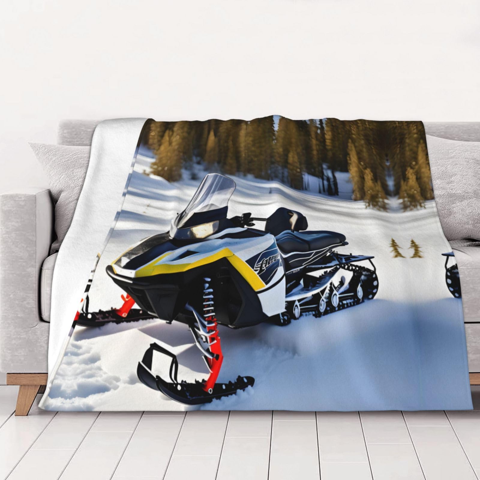 Advanced Snowmobile - Manta de franela estampada de 80 x 60 pulgadas - 30-80 pulgadas. Una manta cálida para uso doméstico en otoño y una manta de viaje portátil.