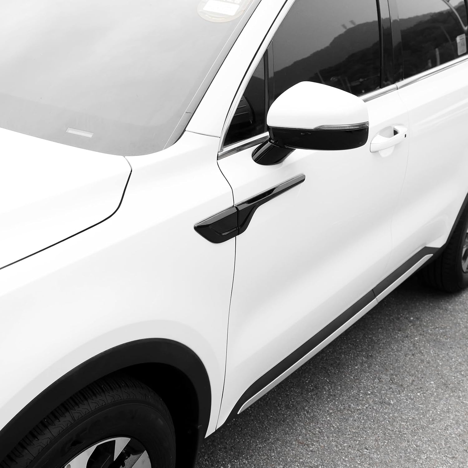 Side Fender Vent Cover Front Side Fender Air Vent Outlet Cover Compatible with Kia Sorento 2021-2023 Accessories (Glossy Black Style)