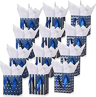Vista 10 de Tenare 12 bolsas de regalo pequeñas, mini bolsa de papel metálica a granel con asa de papel de seda para envolver regalos, día de San Patricio