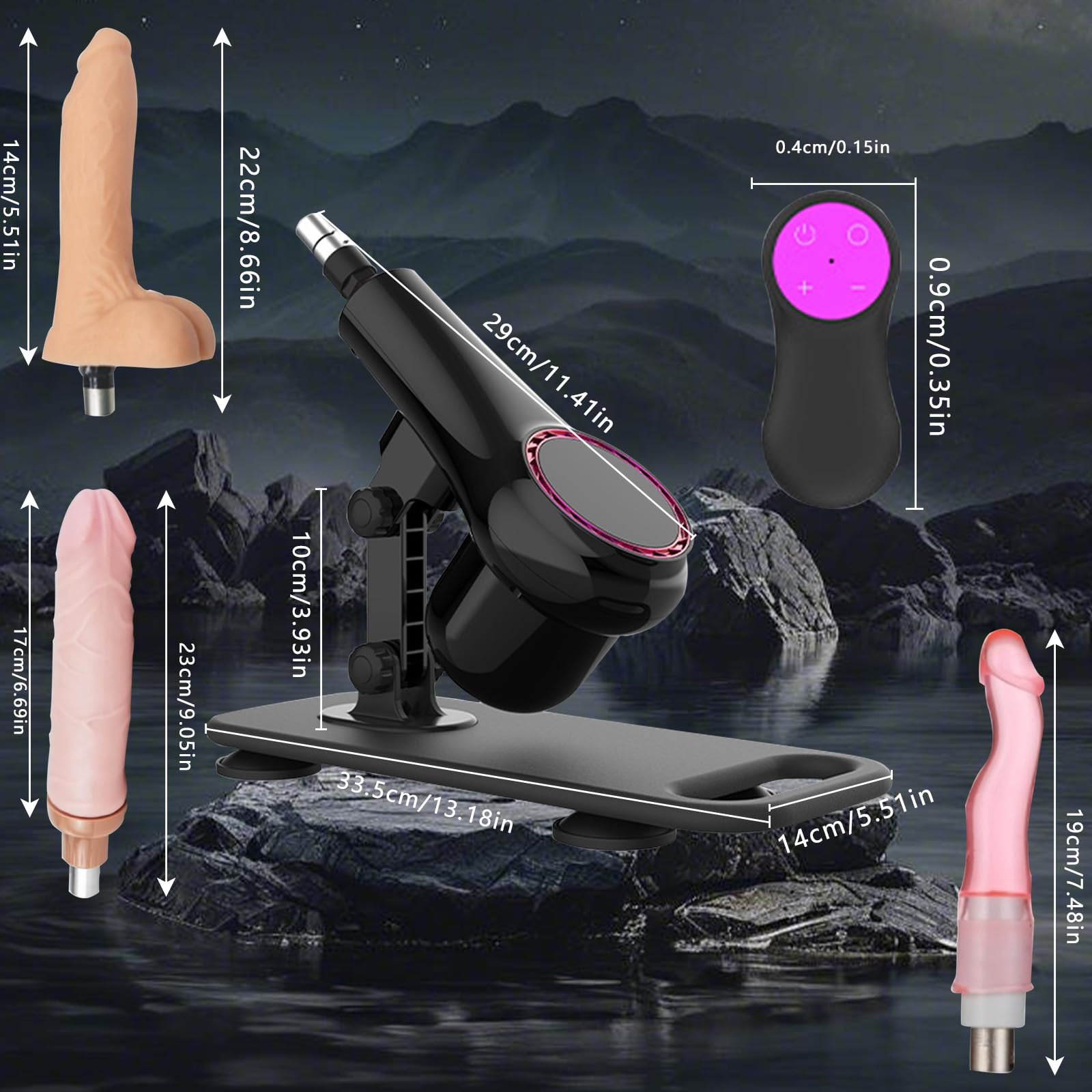 AMAZBEE Sex Machine,Adultos A Control Remoto Consolador Automático Juguete Sexual Accesorio De Sexo Extremo Máquina De Sexo Para Mujeres Y Hombre Máquina De Masaje Ajustable (Black)