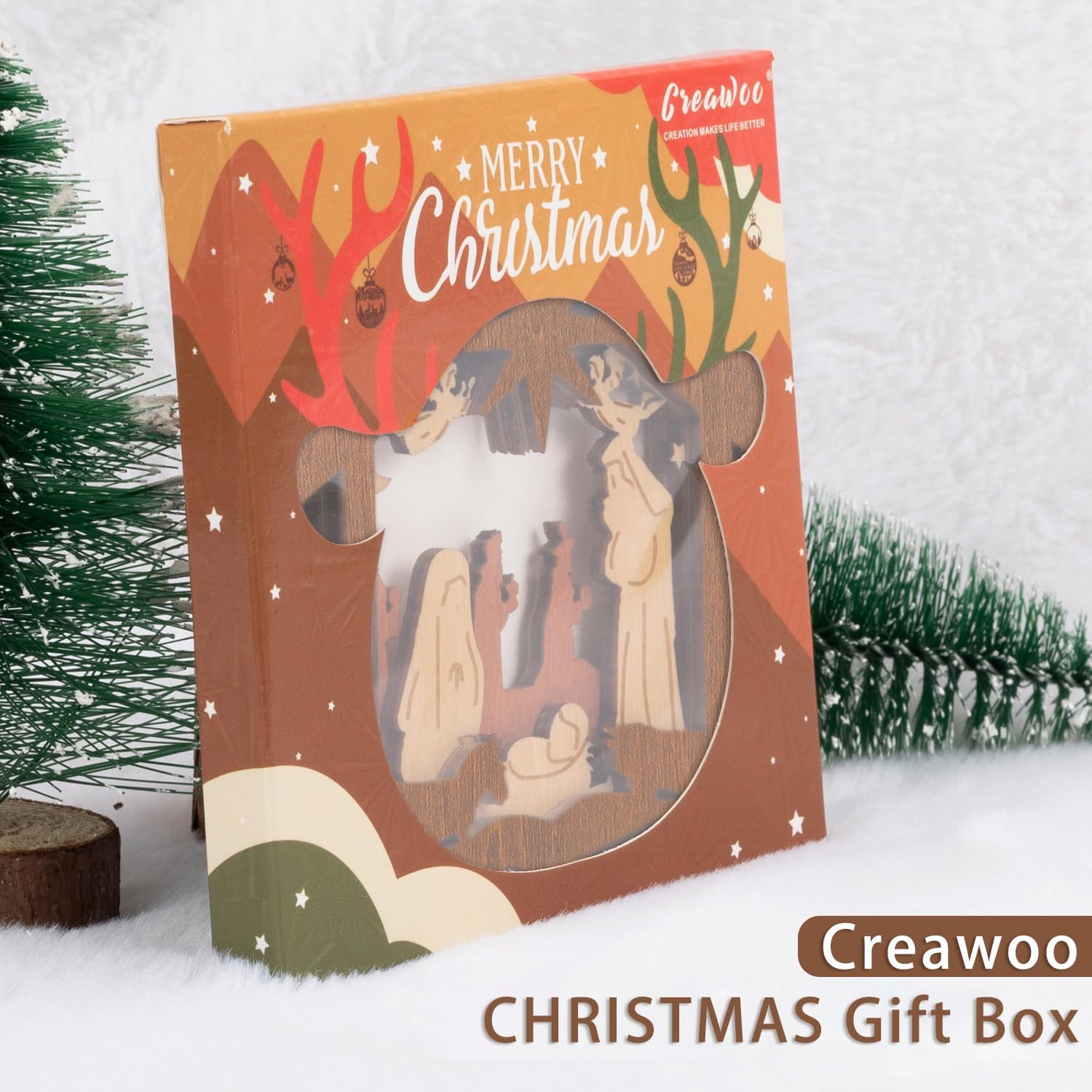 Creawoo Nativity Christmas Tree Ornaments, Navity Scene Decorations, Wooden Hanging Ornaments, Religious Inspirational Gift for Christian, Friends and Family, Celebrate The Birth of Jesus 2025 - Image 6