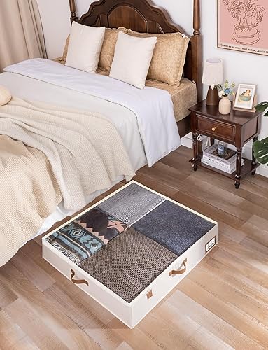 Miniatura 7 de StorageWorks Caja de almacenamiento debajo de la cama, organizador de ropa debajo de la cama con estructura resistente y tela ultra gruesa, 30