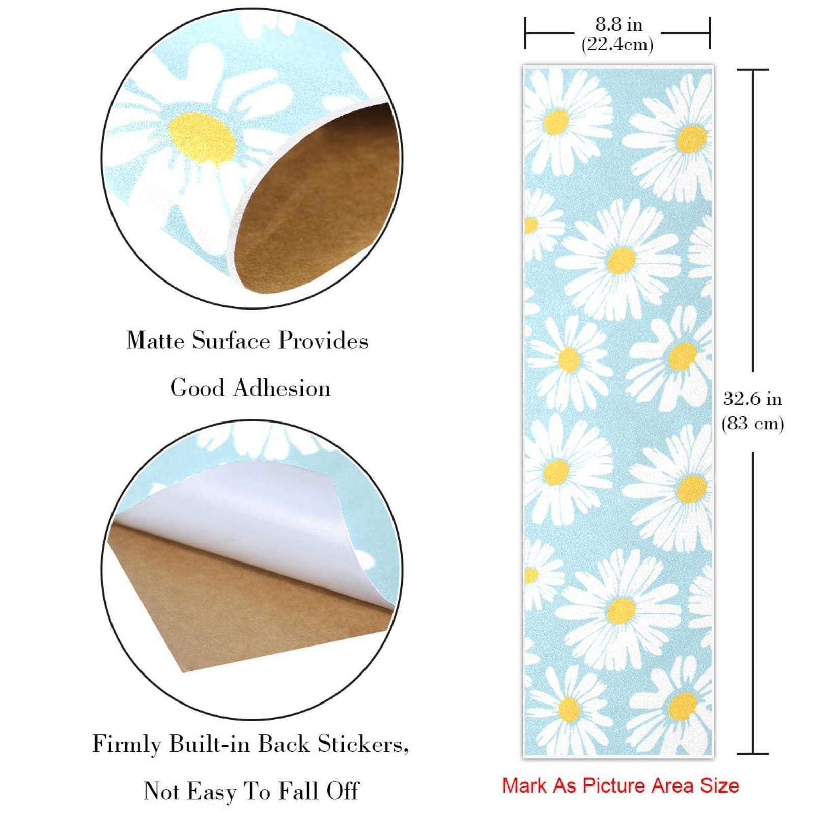 Daisy Floral Lot de 2 feuilles de papier abrasif pour skateboard Bleu