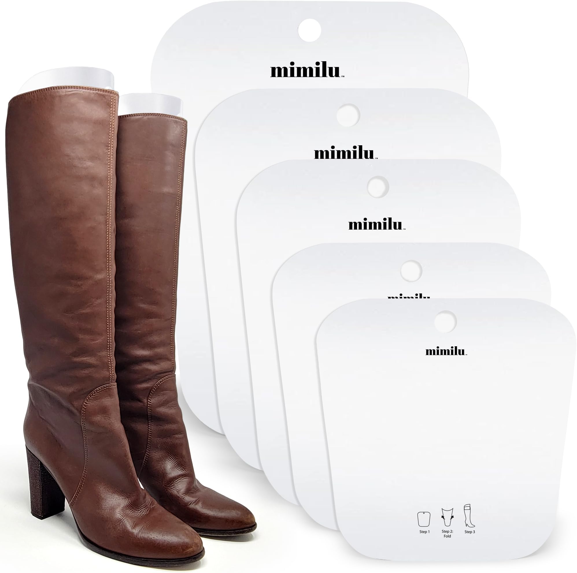 MIMILUMIMILU 10 Pieces (5 Pairs) Variation Pack Boot Shaper Form Inserts for Women And Men. Stand Up Shape Holder For All Types Of Boots From Tall Knee High, Cowboy, To Short Ankle Boots (12, 14, 16 Inch)