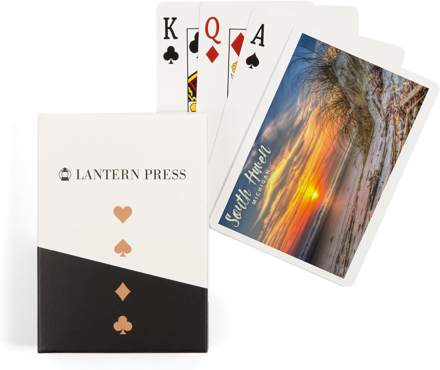 Lantern Press South Haven, Michigan, Photography, Sunset on Beach, 52 Playing Cards for Adults, Poker Size Card Deck