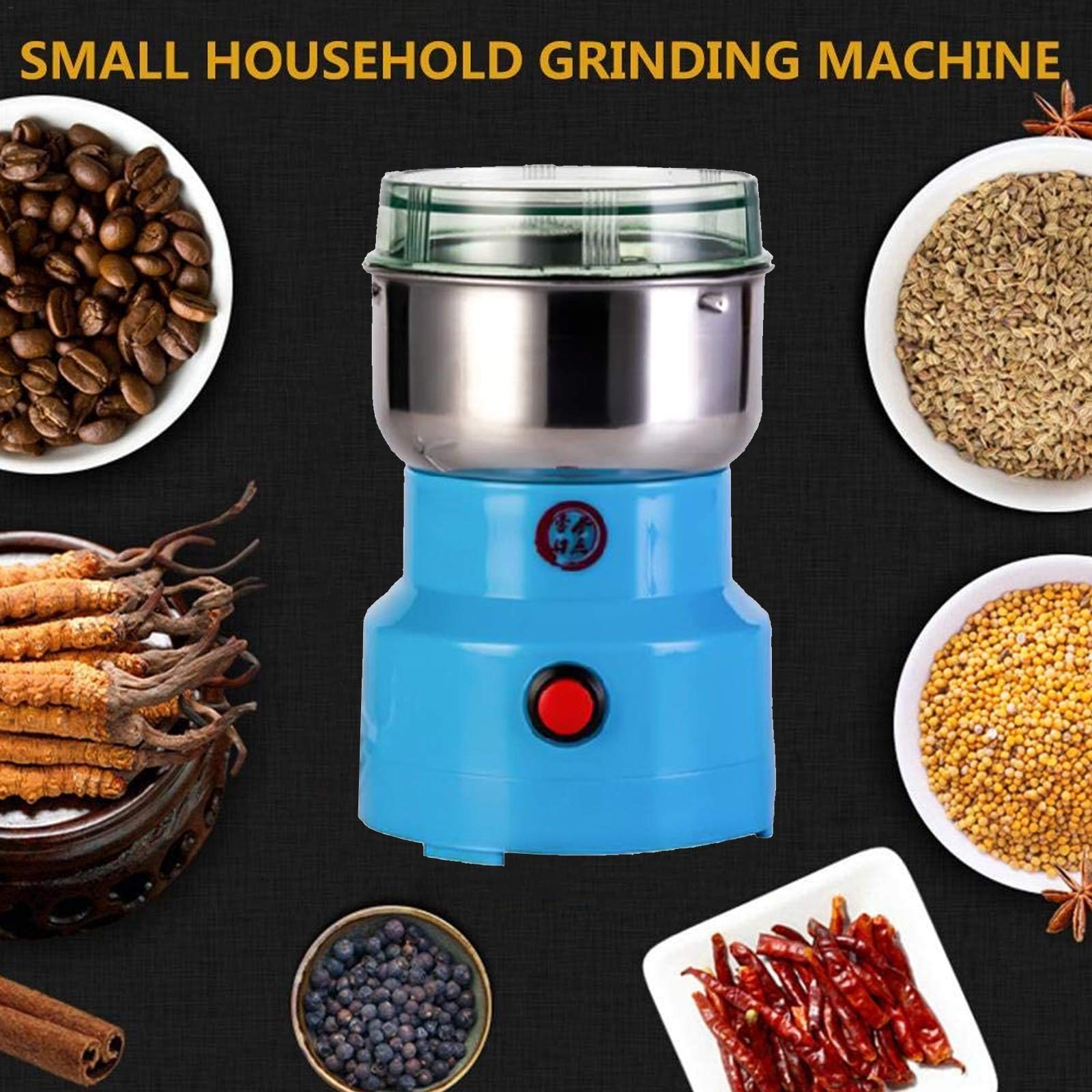 Molinillo Eléctrico De Café, Capacidad 150G Compacto Molinillos Molinos Con Hoja De Acero Inoxidable, Molino De Cocina De Alta Velocidad Para Especias/Hierbas/Cereales/Frijoles/Comida Para Mascotas