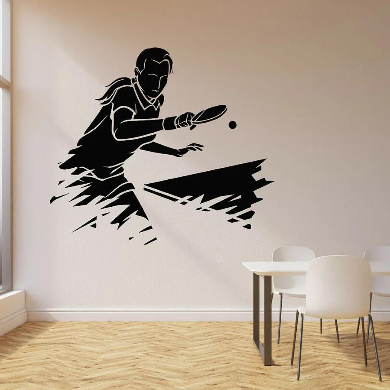 Table Tennis wall Sticker Sports Table Tennis Player Vinyl Window Sticker Teen Bedroom Art Mural