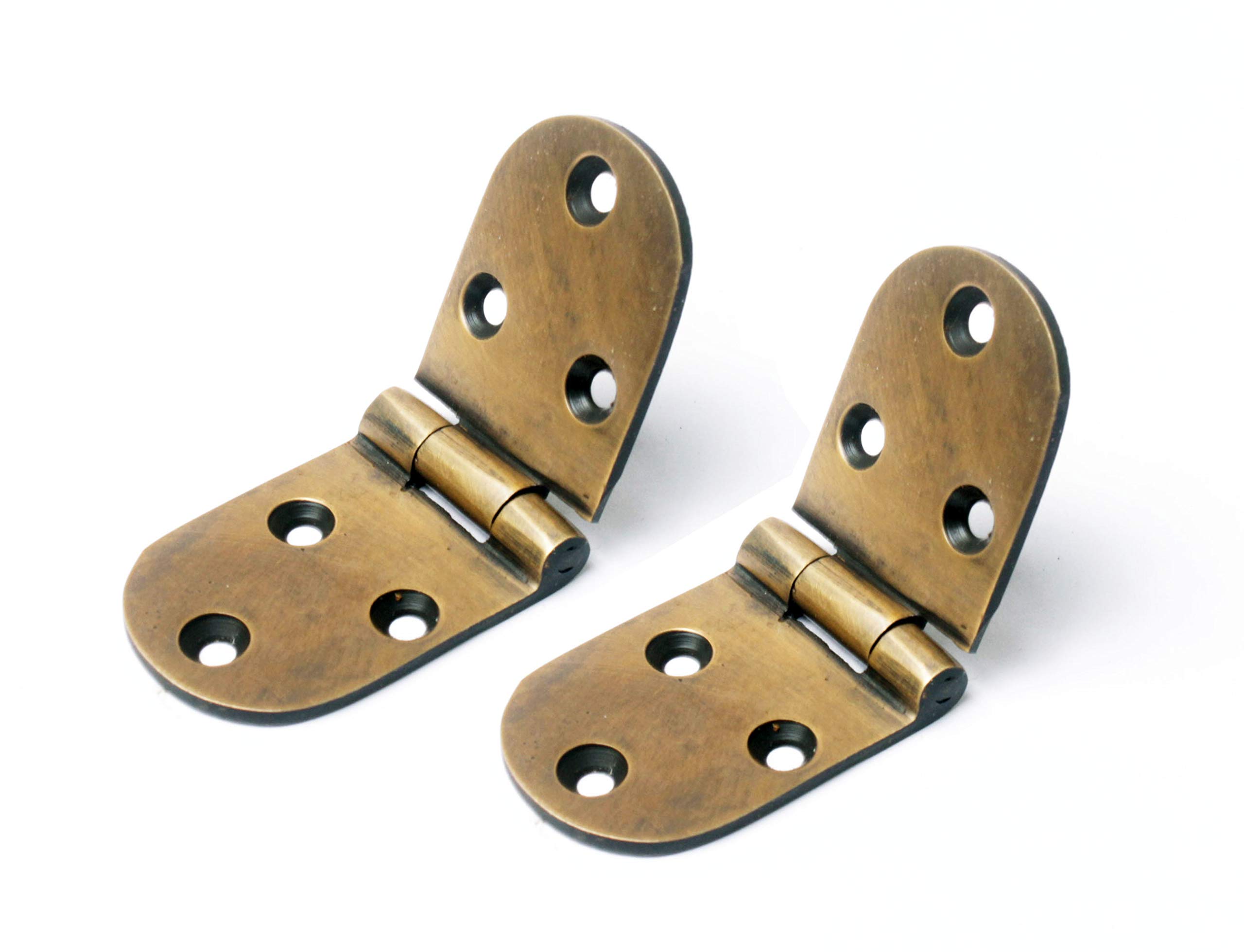 Oval Solid Brass Nautical Hinges Set of 2