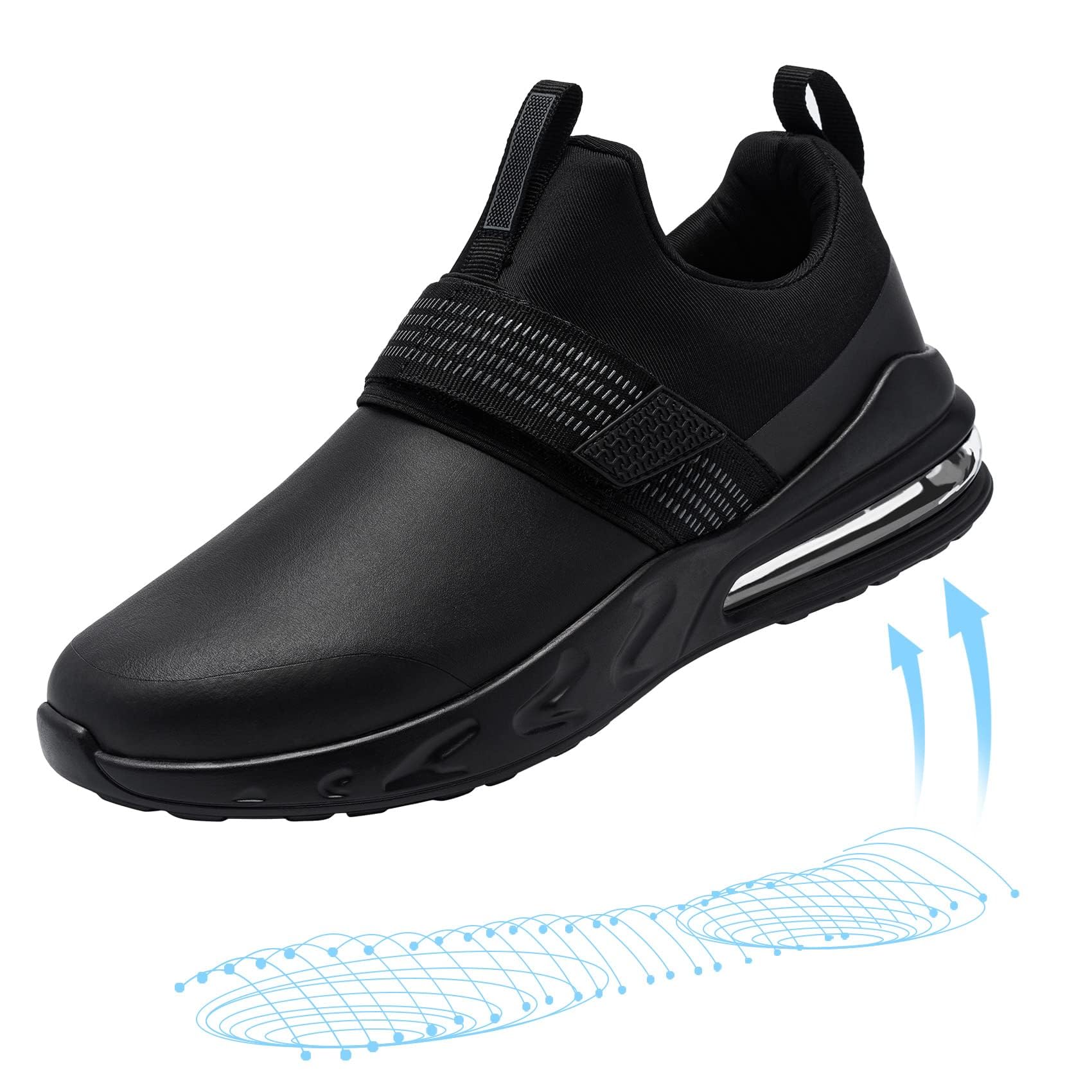 LARNMERN Zapatos de Trabajo Antideslizante SRC Impermeable Chef sin Puntera