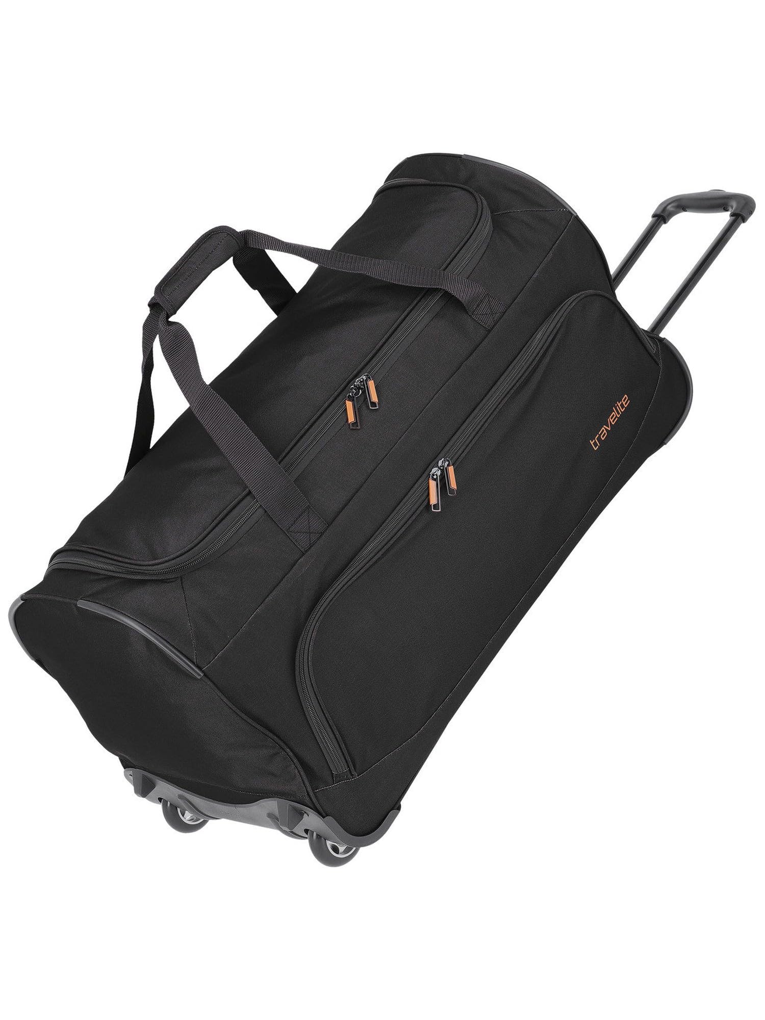 Seria Bagażu Basics Fresh: Miękka Torba Podróżna na Kółkach, O Sportowym Wzornictwie, 2-Kołowa Torba Podróżna na Kółkach, Rozmiar L, 096277-01, 71 cm, 89 Litrów, Czarna