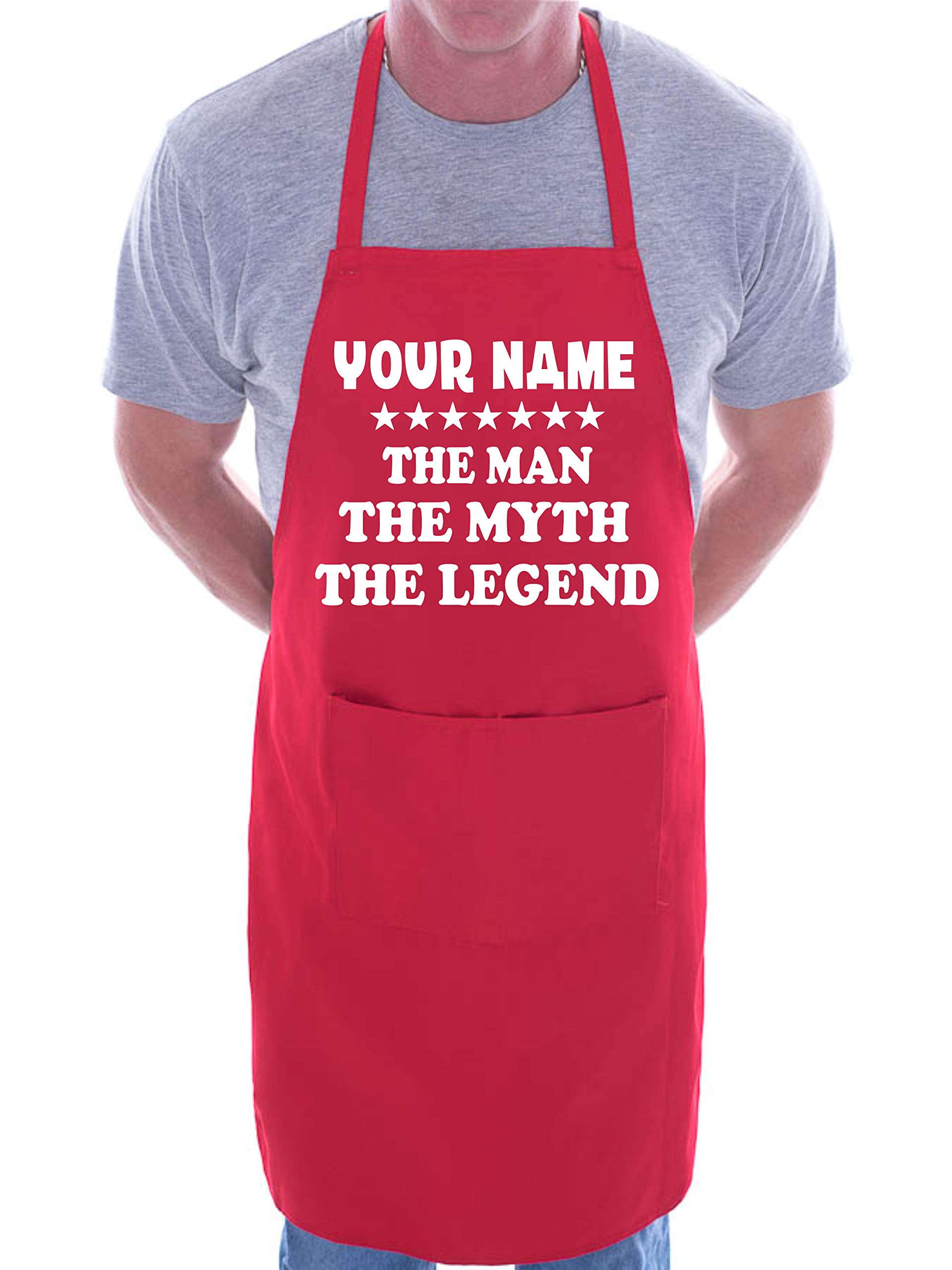 Print4U Customised Apron The Man The Myth Your Name Here Red