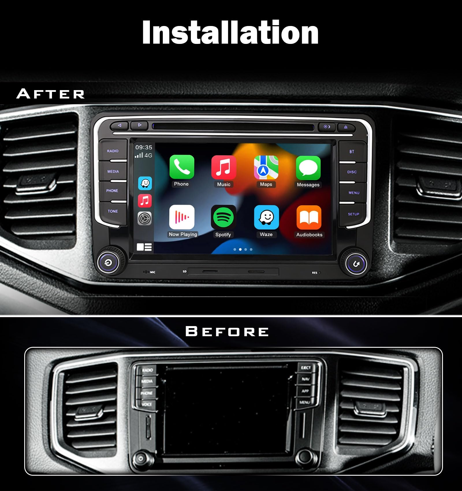 Erisin 7-calowy samochód stereo DVD nawigacja satelitarna do VW Transporter T6 Crafter 2 Amarok Caddy MK3 MK4 Polo 6R ŠKODA Yeti Wireless Carplay Android Auto DSP Bluetooth Wifi DAB+ Radio