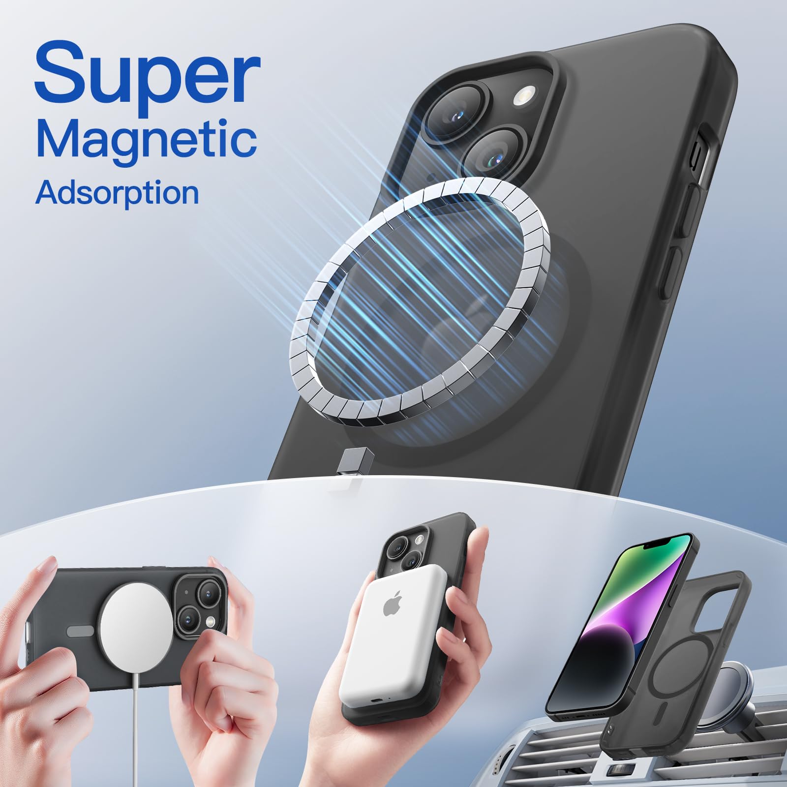 JETech Cover Opaca per iPhone 16 Pro Max 6,9 Pollici Compatibile con MagSafe, Anti-Ingiallimento e Anti-Impronte, Antiurto Traslucida Glassata TPU Morbido Cellulare Custodia (Traslucida