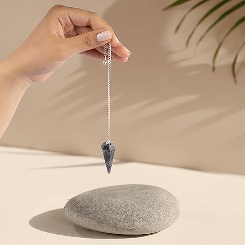 Miniatura 9 de Juego de 2 herramientas de adivinación de chakras y cristal de cuarzo transparente, cristal de péndulo de radiestesia con bola de cristal para