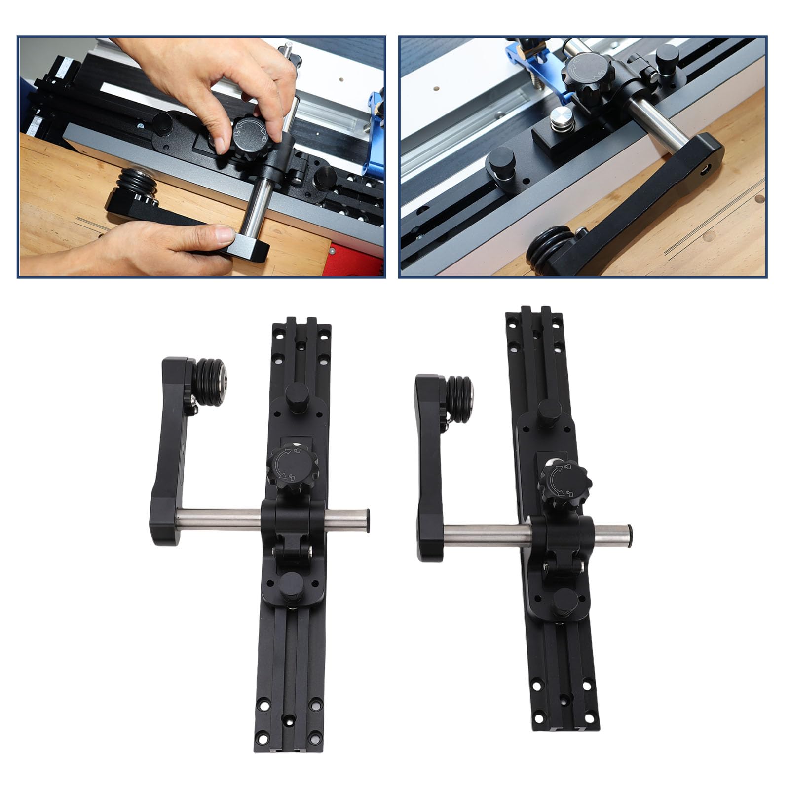 Guía de Empuje para Sierra de Mesa Aleación Aluminio Resistente, Diseño Rodamiento Unidireccional, Uso Flexible para Diferentes Objetos Procesamiento, Ideal Aficionados a la Carpintería