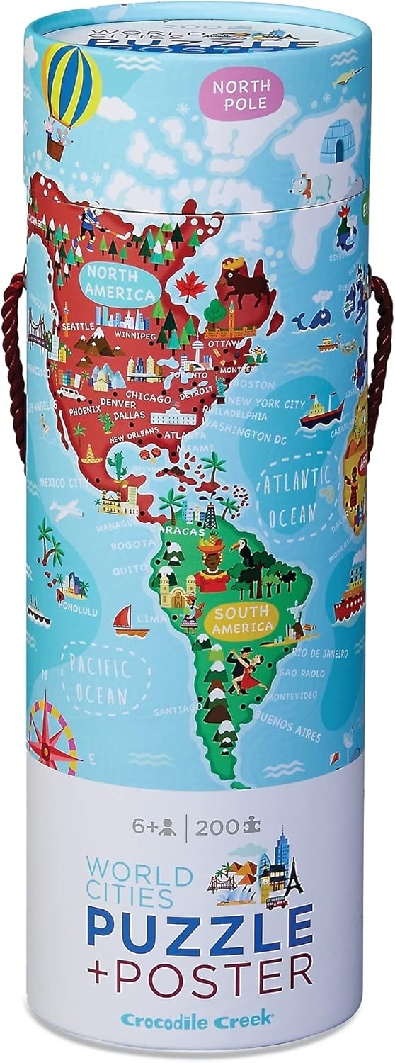 200-pc Puzzle+Poster/World Cities