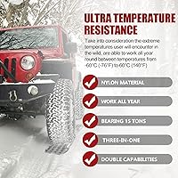 Vista 7 de BUNKER INDUST Tablas de tracción todoterreno con base de gato, alfombrilla de tracción de neumáticos extensible multifuncional, para pistas