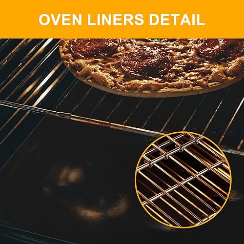 Miniatura 4 de Tapetes antiadherentes para parrilla, 4 alfombrillas antiadherentes, revestimientos de horno para la parte inferior del horno, tapete de horno de
