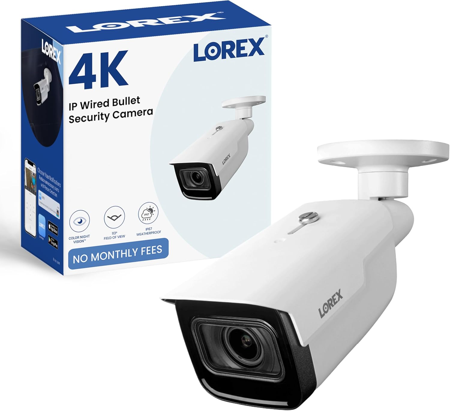 Lorex 4K (8MP) Nocturnal Motorized Varifocal Smart IP Bullet Security Camera - White