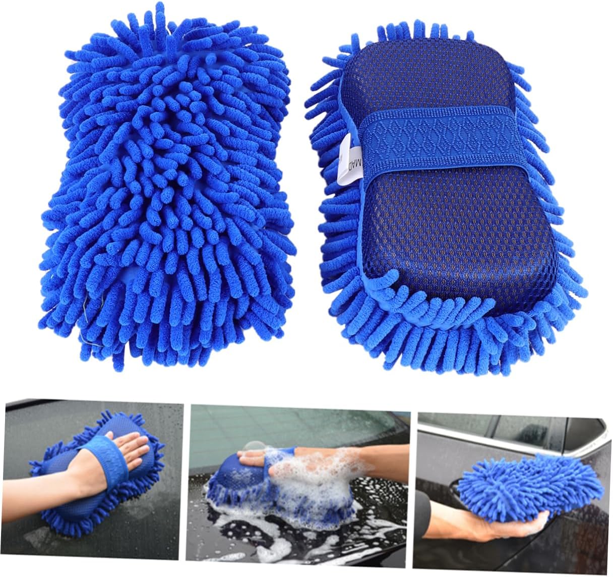 Cabilock 6pcs Car Cleaning Tool Wash Mitts for Scratch Multi-Purpose Use for Cars Floors and Bathrooms Lightweight Convenient Design