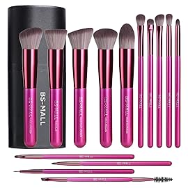 BS-MALL Makeup Brushes 14 pcs Makeup Tools Kit Premium Synthetic Powder Foundation Contour Concealers Lip Brushes with Makeup Sponge & Eyeshadow Applicator Kit