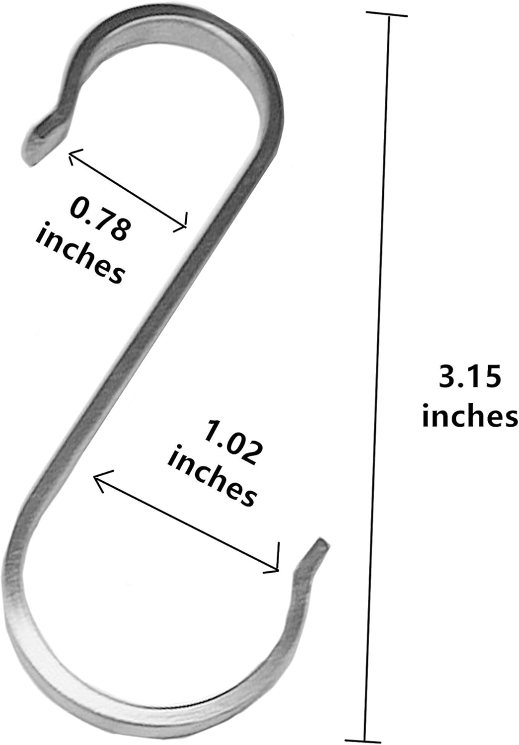 New Arrivals BYFU 16 Pack 3.15 Inches Flat S Hooks SUS304 Stainless Steel, Heavy Duty S Shaped Hook, Utility Hooks for Kitchen, Bathroom, Outdoor Storage (Medium)