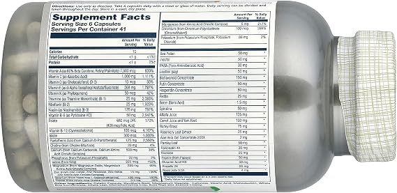 SOLARAY SpectroTM Multivitamin, Iron Free, 250 Capsules