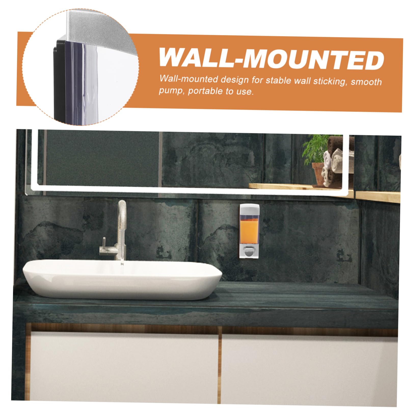 ABOOFAN 2Pcs Wall Mounted Soap Dispenser Pressed Soap Container for Shower Bathroom Accessories Transparent Hand Soap Holder for Kitchen Dining and Office