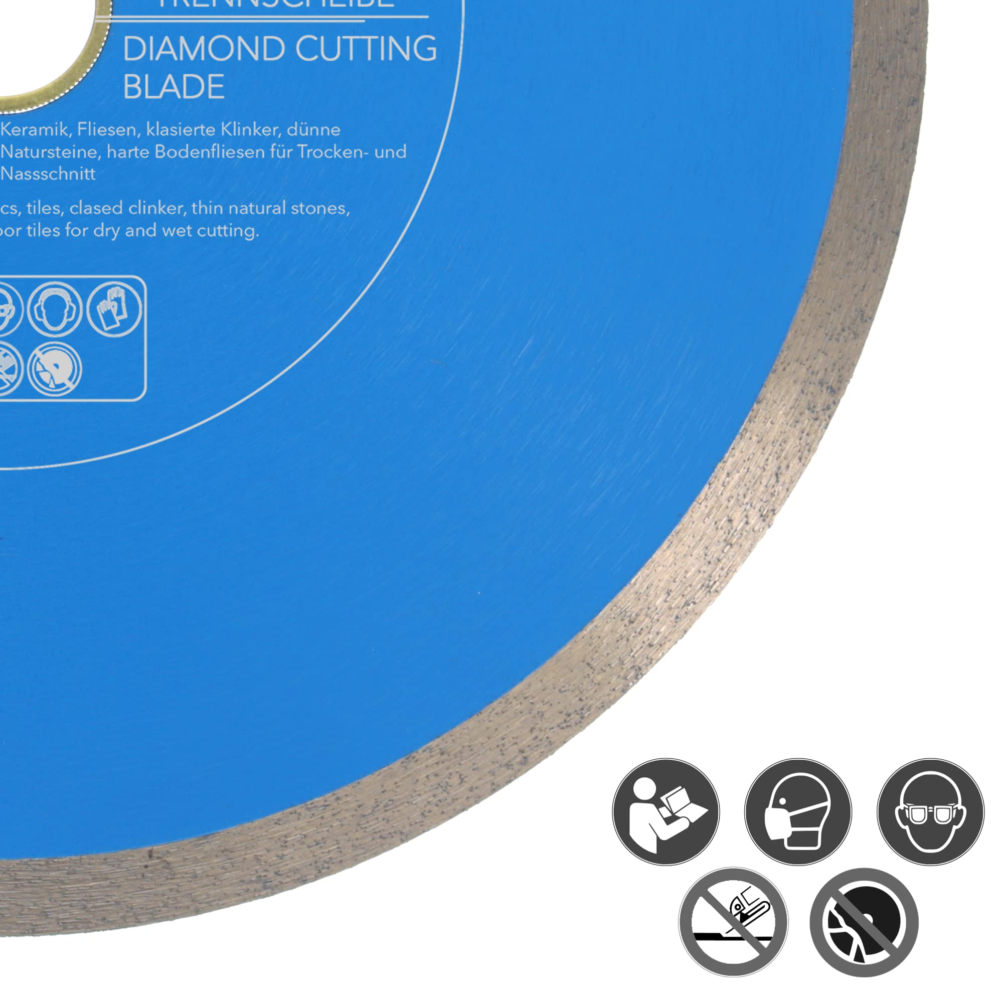 PRODIAMANT Disco da taglio diamantato Tile Professional 250 mm x 30/25,4 mm F702 ProRim no break out su piastrelle smaltate gres porcellanato ceramica e pietra naturale