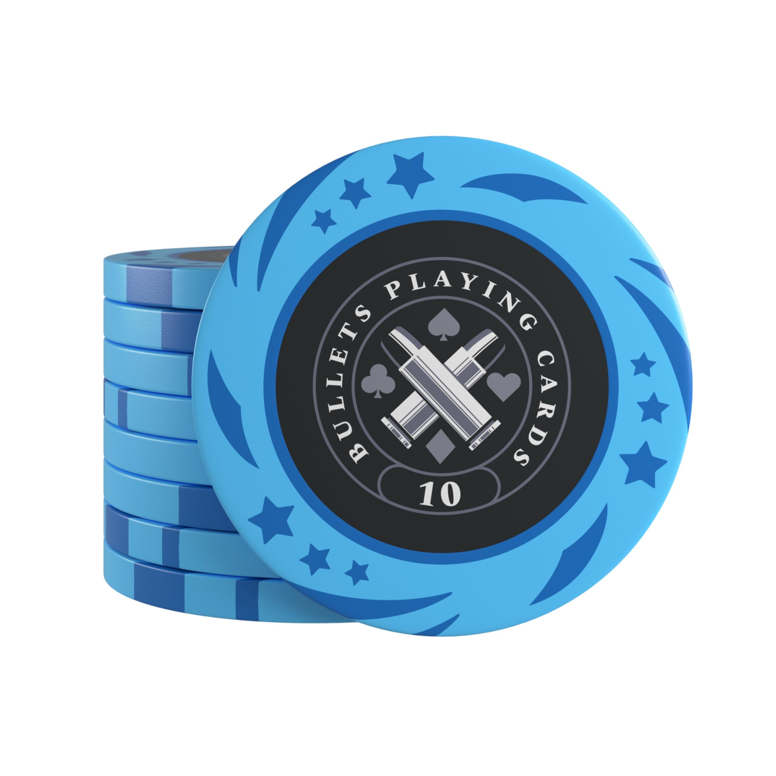 Bullets Playing Cards, Janice Plastic Poker Chips for Poker Set, Value 10.4 cm Diameter, Weight 12 g, Pack of 25