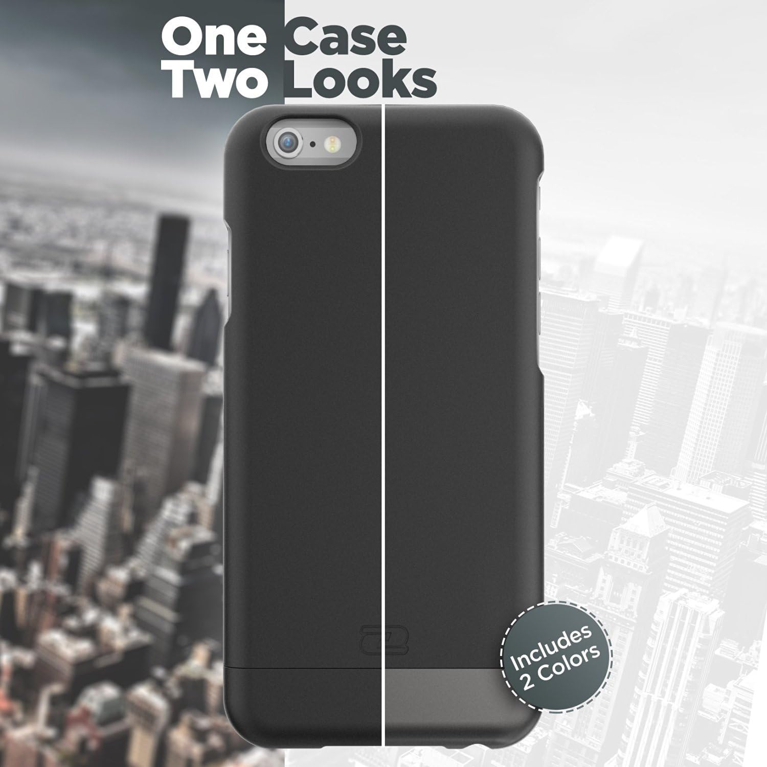 Encased Thin Armor iPhone 7 Belt Case, Hybrid Shell w/Reinforced Secure-fit Holster Clip (Jet Black)