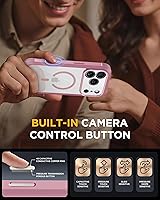 Vista 506 de Miracase Funda magnética para iPhone 14 de 6.1 pulgadas, protector de pantalla de vidrio templado integrado + protector de lente, compatible