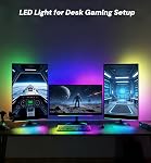 Barre lumineuse RGB avec mémoire de couleur et luminosité dimmable pour moniteur/bureau, lumières sous cabinet avec 8 couleurs et modes dynamiques, installation magnétique pour cuisine, chambre, étagère, alimentée par USB