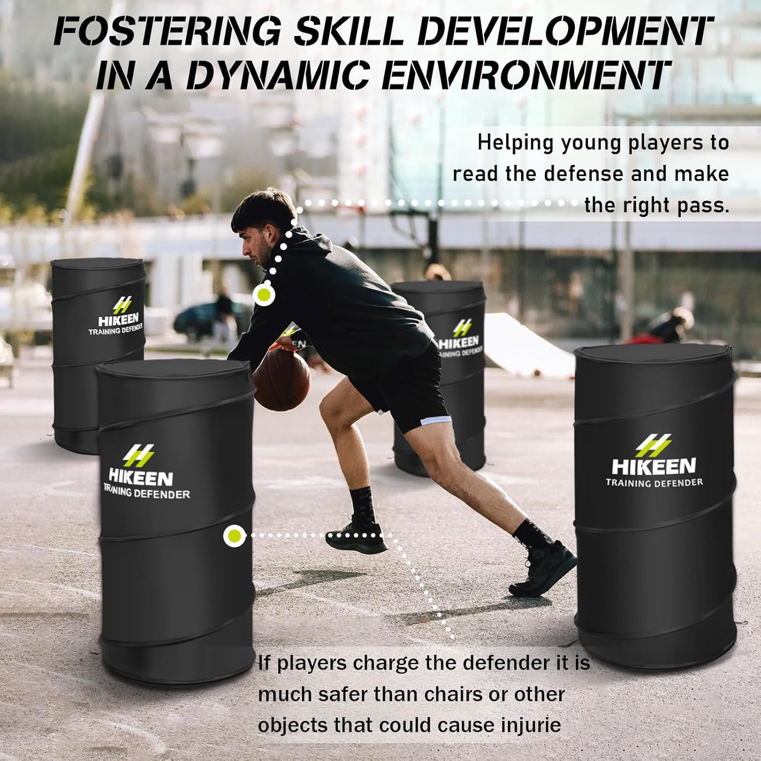 Hikeen Basketball Verteidiger-Puppe: Sicherer Aufprall beim Simulieren eines Verteidigers – Faltbares Trainingsgerät für Basketball, Fußball, American Football und mehr, inklusive 1 Tragetasche