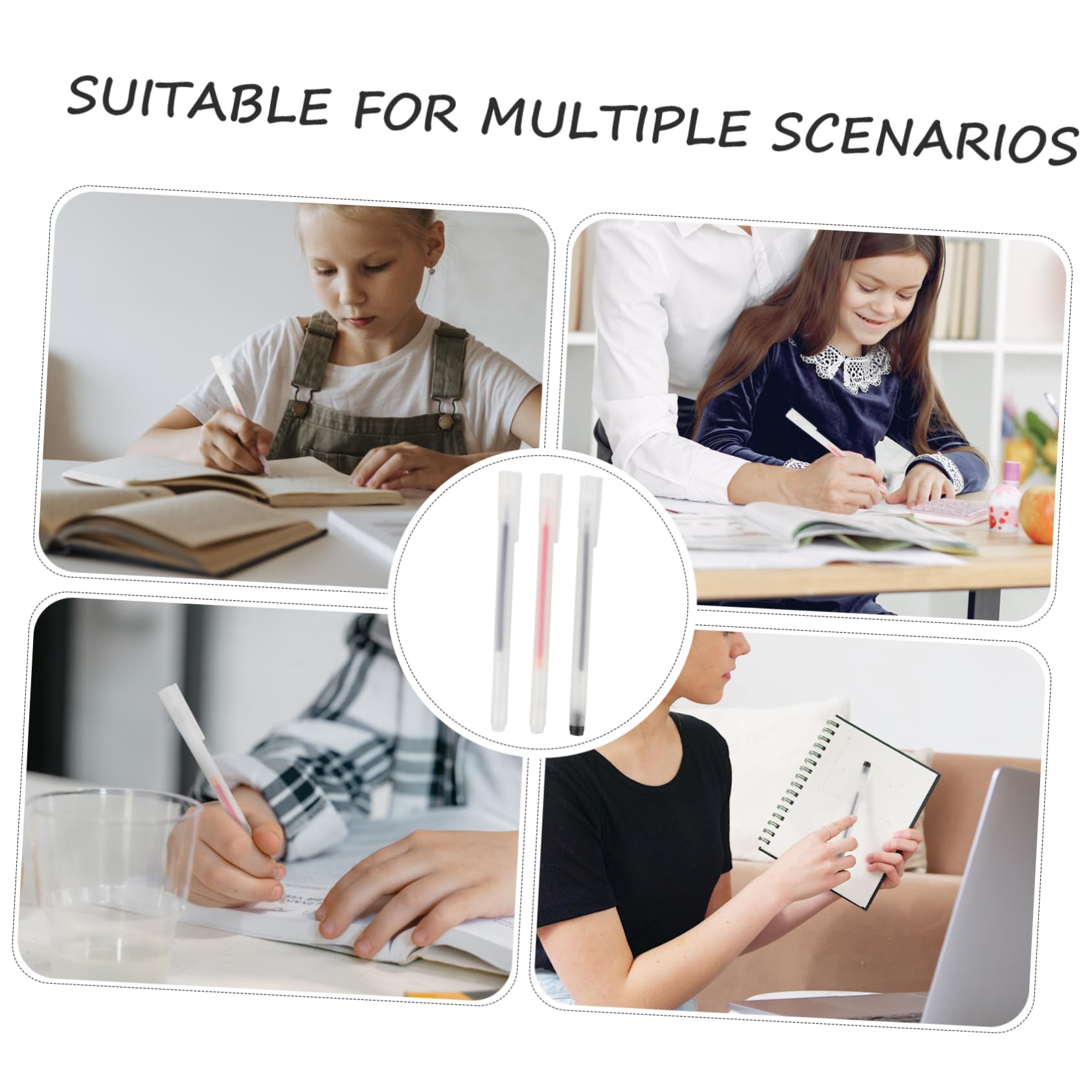 Lurrose Lot De 4 Stylos À Encre Gel À Pointe Fine 30 Pièces X 4 Pour Usage Quotidien Pour Étudiants Et Enseignants