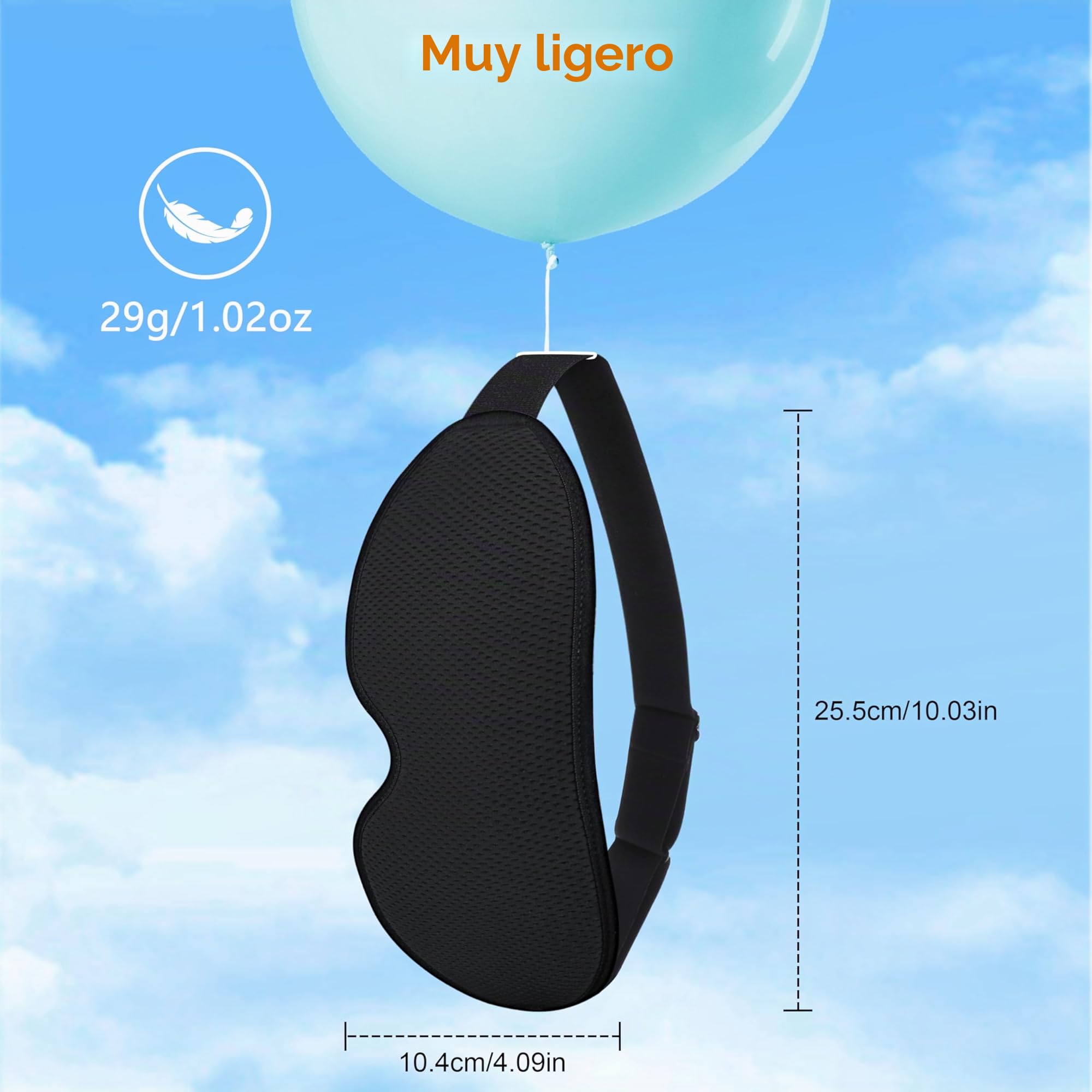 Gritin Anti-Luz Antifaz para Dormir para Mujer y Hombre, 3D Máscara para Dormir Ultrasuave y Cómodo, Sin Presión en Ojos Ni Pestañas con Banda Elástica Ajustable, Diseño Ergonómico para dormir, viajar