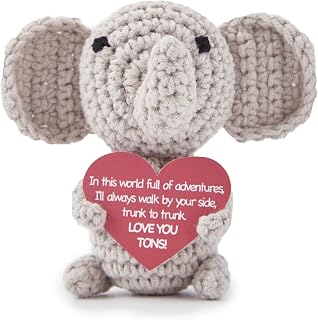 Joliecraft Love You Tons Crochet Elephant Gift Ideas for Him Her Handmade Anniversary Wedding Birthday Gifts for Men Women Girlfriend Boyfriend Wife Husband Couples