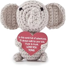 Joliecraft Crochet Elephant Anniversary Birthday Gifts for Women Men | I Love You Gifts for Girlfriend Boyfriend Wife Husband, Valentine&rsquo;s Day Wedding Gifts for Him Her Couples