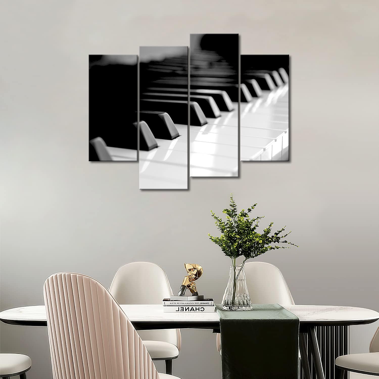 First Wall Art - Black and White Piano Keyboard Wall Art Painting The Picture Print On Canvas Art Pictures for Home Decor Decoration Gift