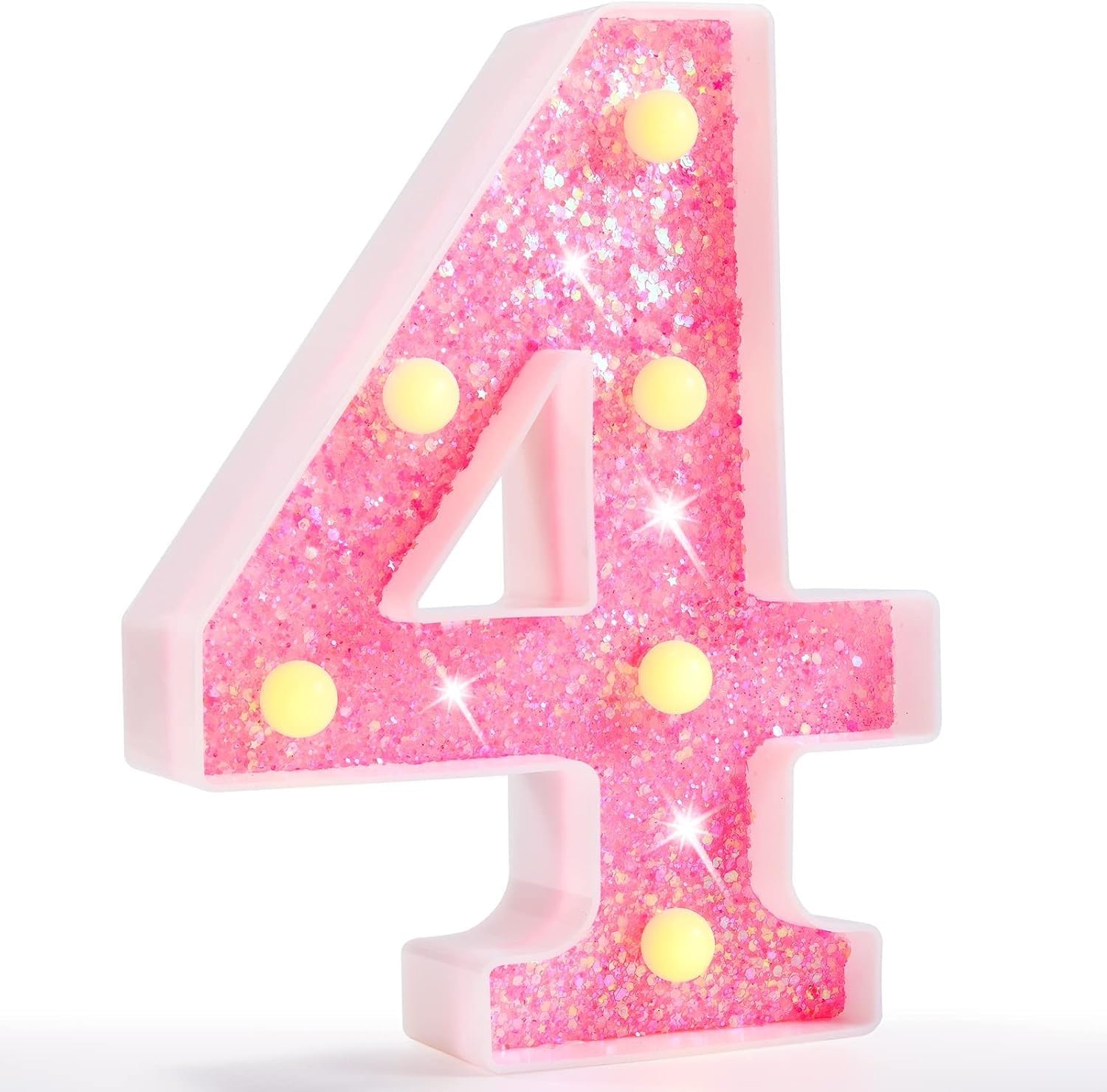 LED Marquee Letter Lights, Light Up Letters Glitter Alphabet Letter Sign Battery Powered for Night Light Birthday Party Wedding Girls Gifts Home Bar Christmas Decoration