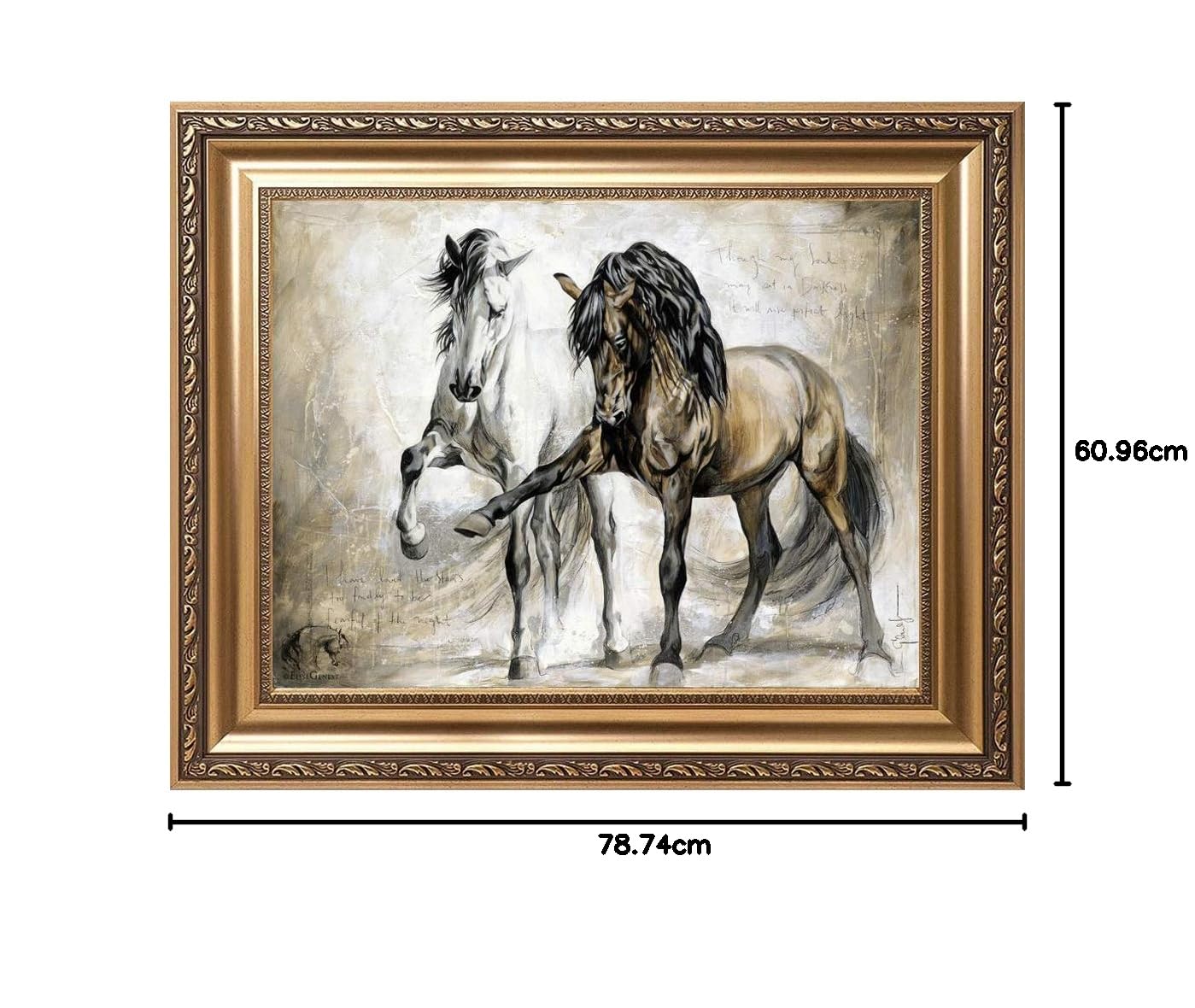 Amazon.co.jp: ZENDA 馬 ポートレート 絵画 額入り 馬 ウォールアート