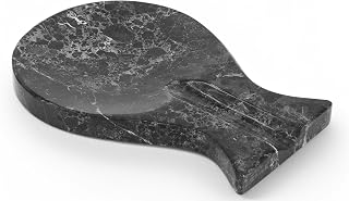 Radicaln Marmor-Löffelablage, 20,3 cm, Schwarz handgefertigter Löffelhalter für Küchenutensilien, ideal für Kochen, hitzebeständig, moderne küchendekoration