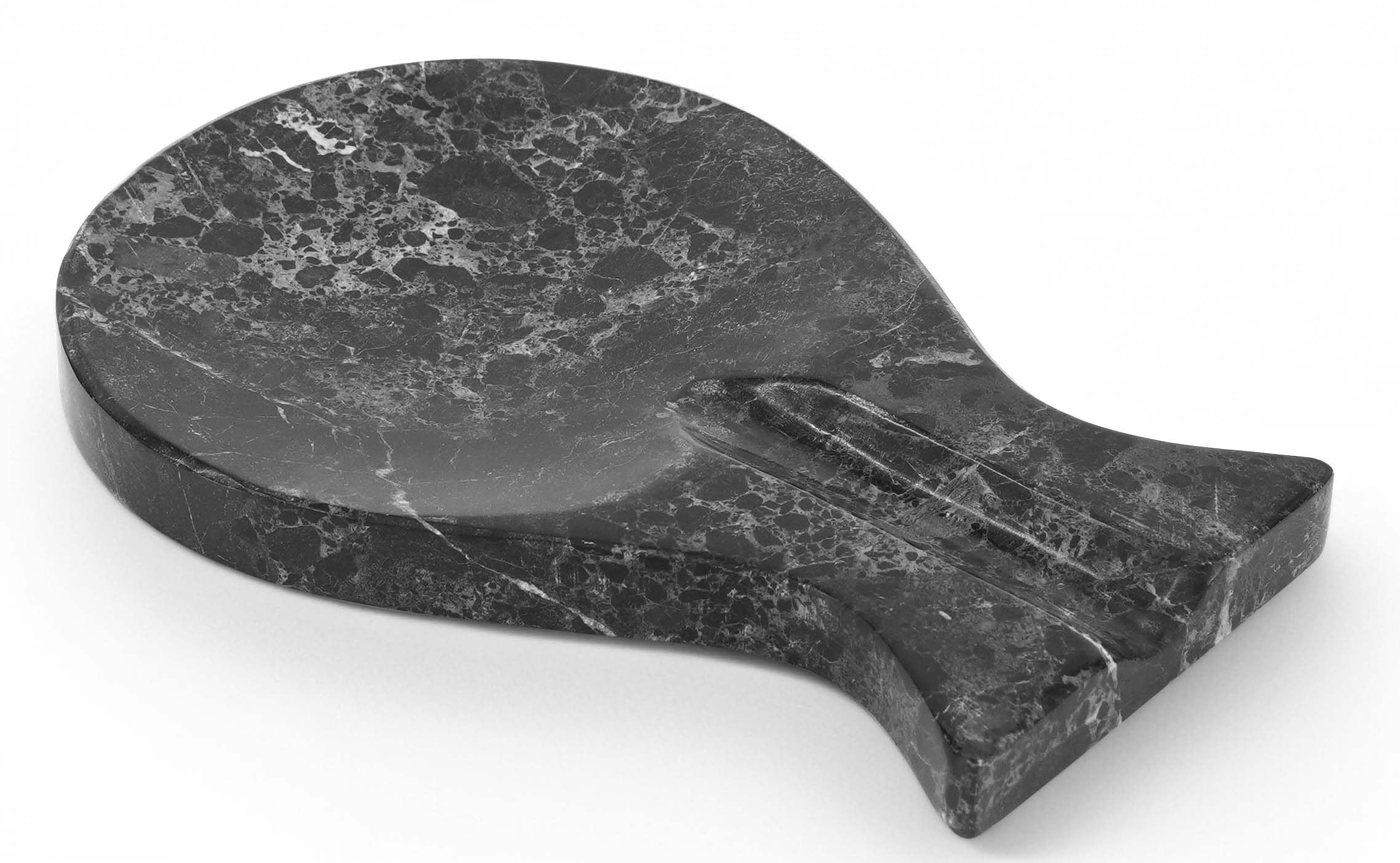 RADICALn - Repose-cuillère Gris Océanique Fait à La Main En Marbre - Repose- Ustensiles Pour Grande Spatule, Louche, Fourchette - Sans Céramique - Organiseur De Cuisine - Porte-cuillère Pour Plan De
