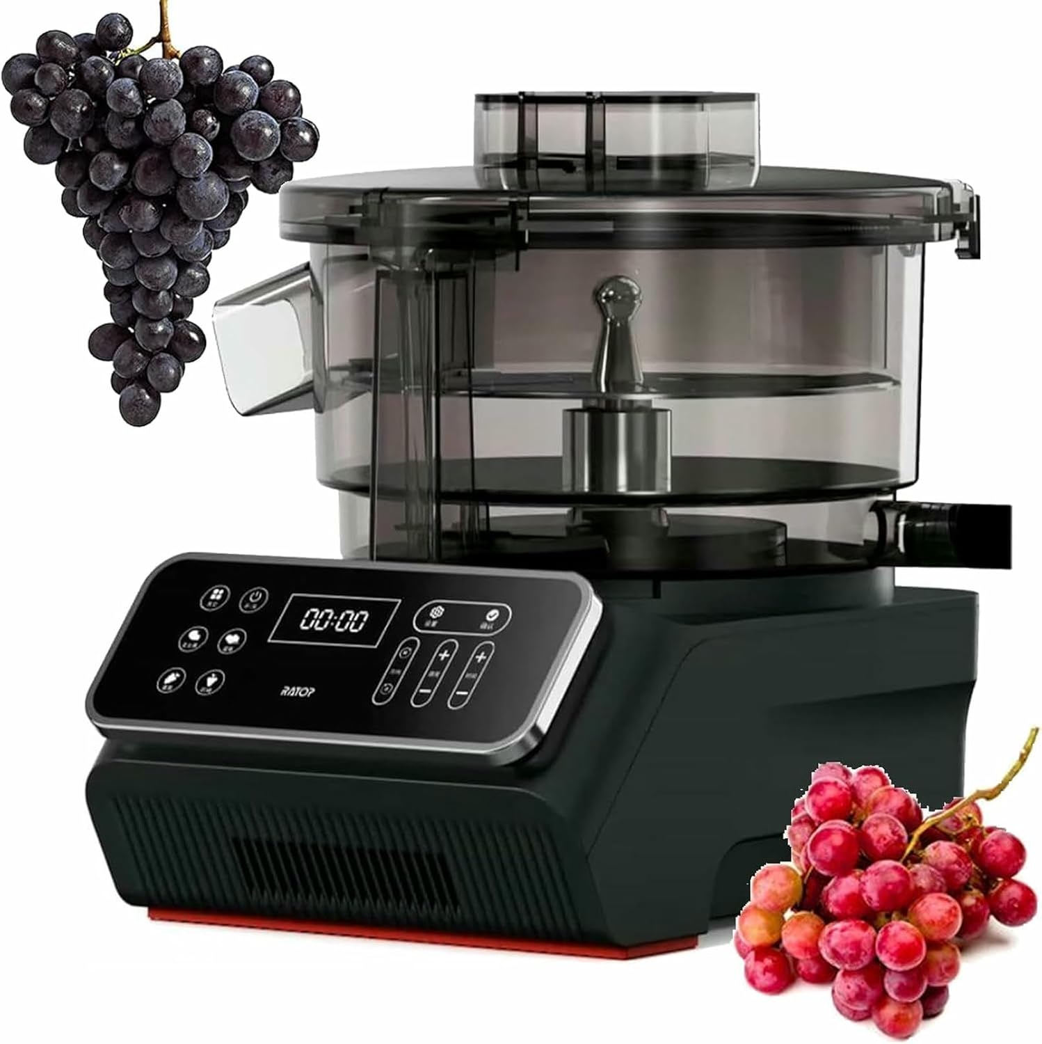 Grape Peeling Machine, Auto Rotating Grape Skin Peeler with Smart Display, 210mm Blade Diameter, Adjustable Speeds Button Panel for Fruit Beverage Shops, Winery