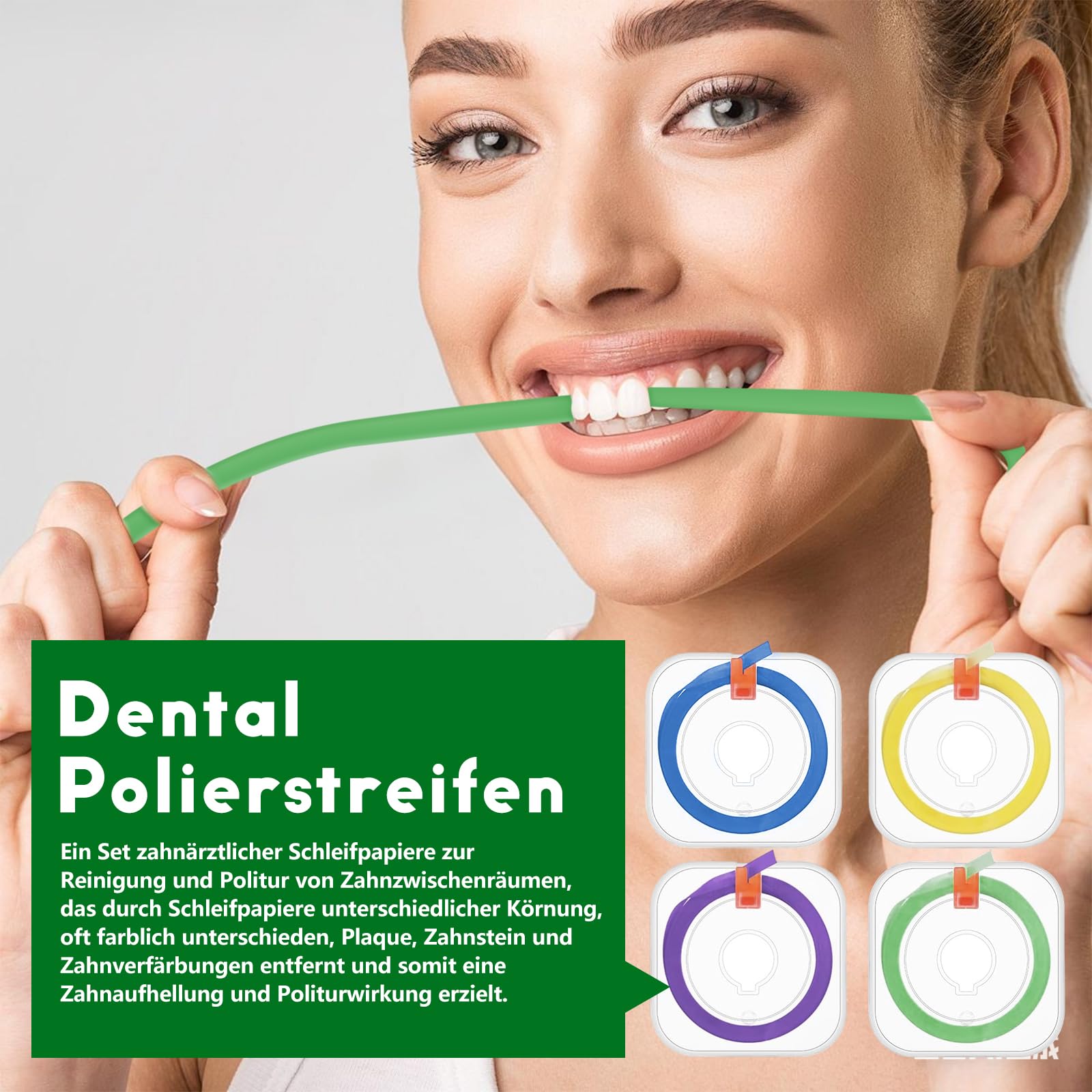 Set professionale carta vetrata dentata 4 volumi 4 mm x 6 m grossolano medio fine per lucidare denti e rimuovere scolorimento