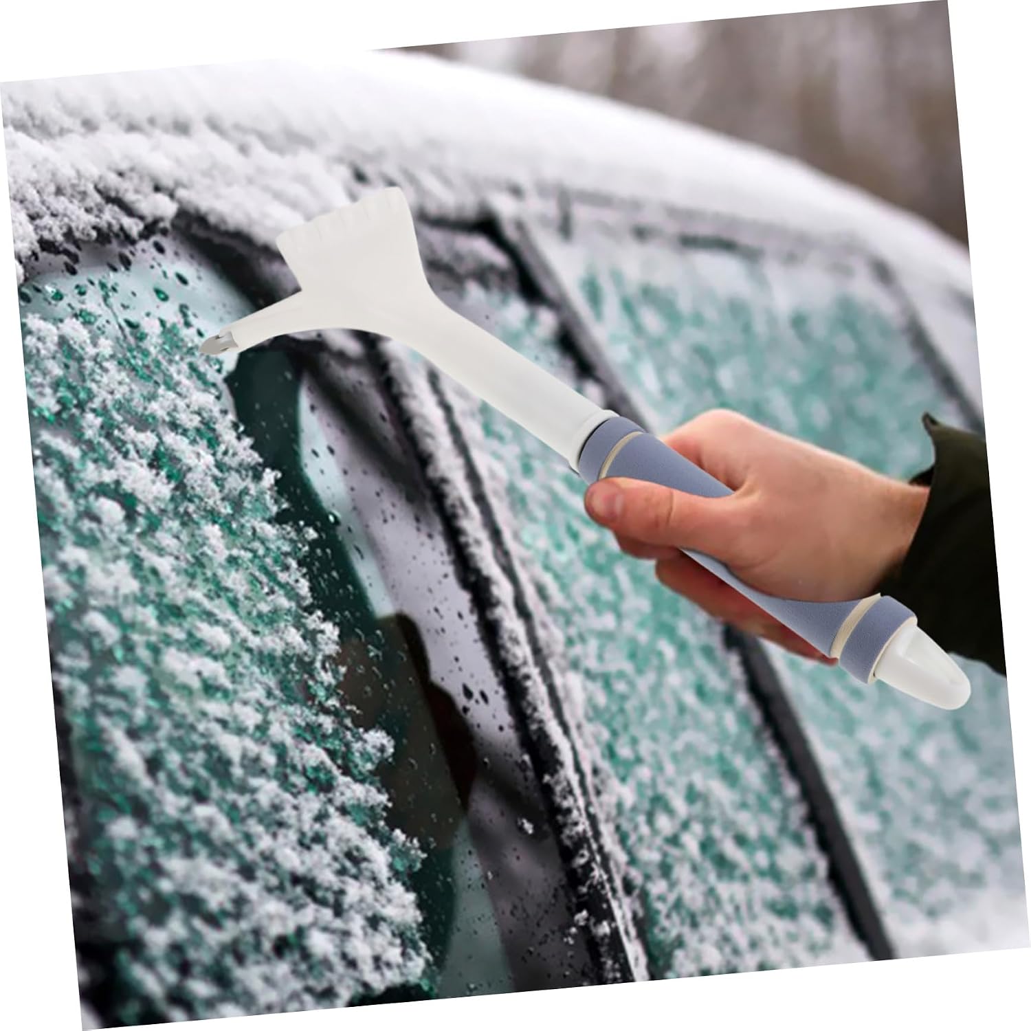 Ipetboom Car Snow Scraper and Brush Aluminum Alloy Snow Broom with Detachable Ice Scraper for Winter Vehicle Tool