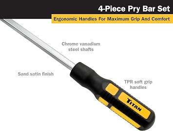 Titan 17102 4-Piece Angled Tip Pry Bar Set